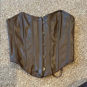 Urban outfitters Brown Leather Corset Top